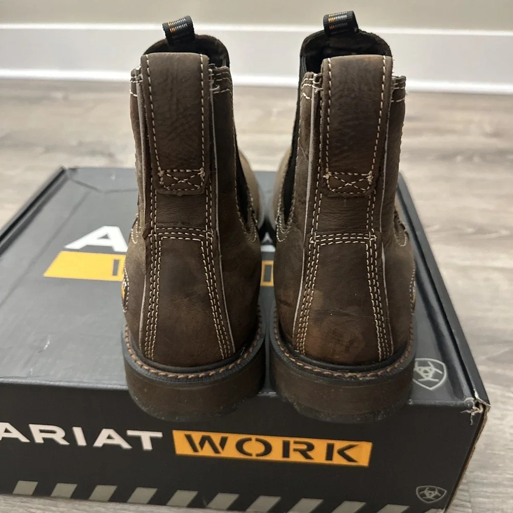 Semi new Ariat Groundbreaker Chelsea Waterproof WORK MAN in DARK BROWN SZ 14 D